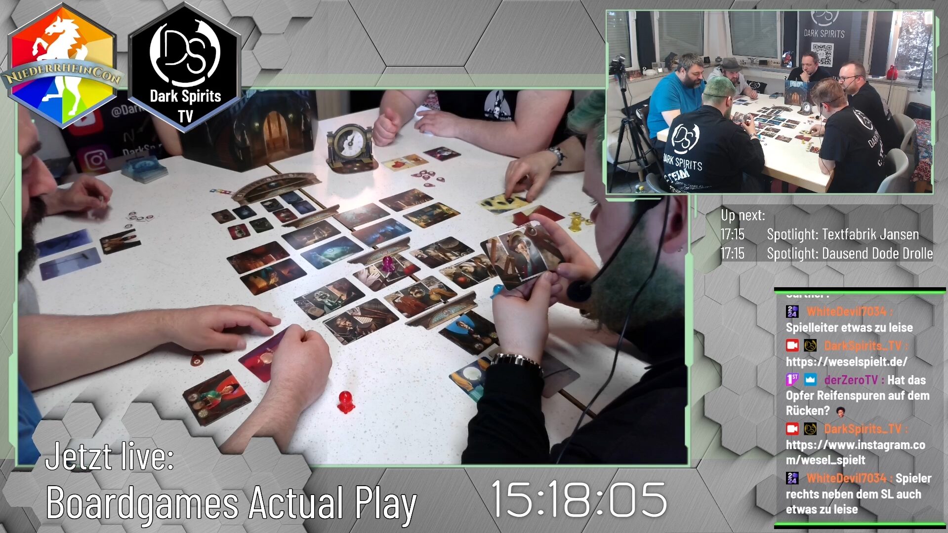wESEL spielt e.V. auf der NRC 2025 - Dark Spirits TV Livestream - Actual Play Boardgames