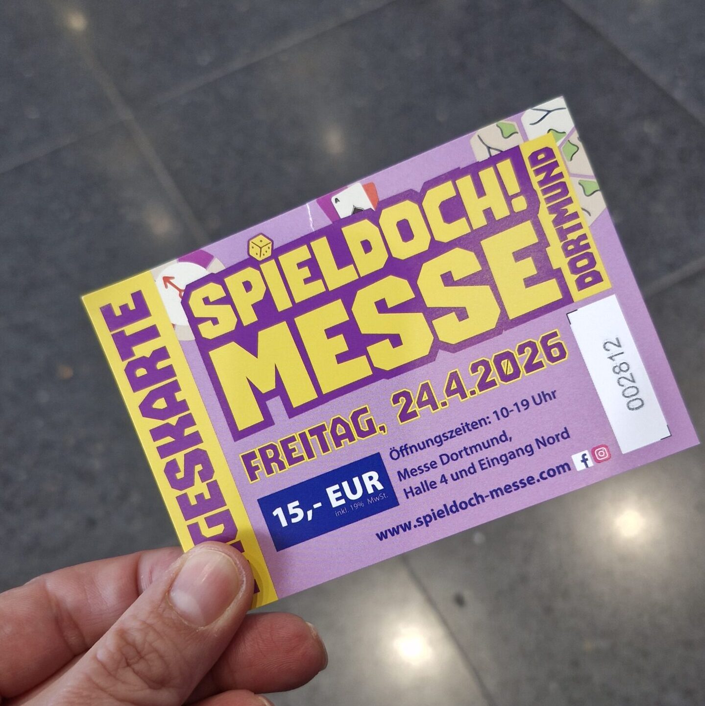 wESEL spielt e.V. auf der SpielDoch Dortmund 2026 - Eintrittskarte