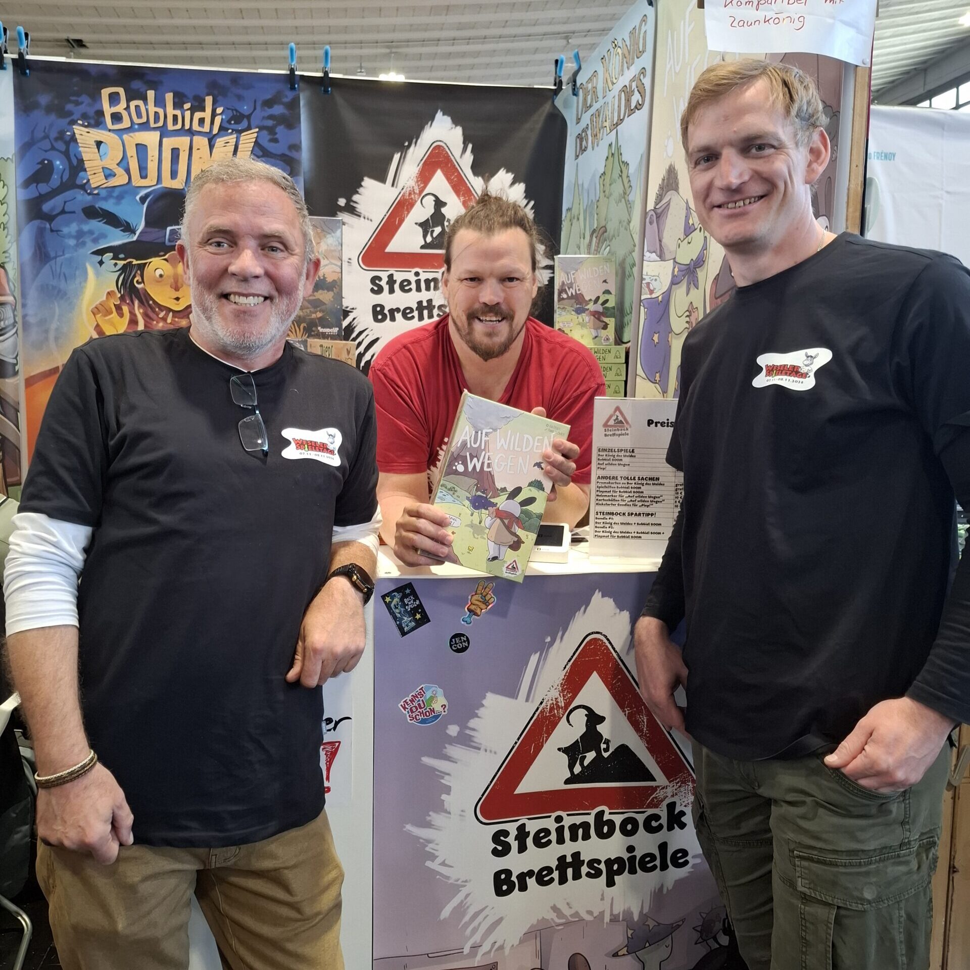 wESEL spielt e.V. auf der SpielDoch Dortmund 2026 - Besuch bei Steinbock Brettspiele